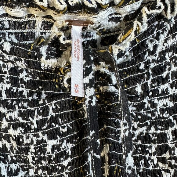 Free People Boho Smocked Strapless Jumpsuit Cropped Balloon LegS Aztec M Casual - Picture 11 of 11